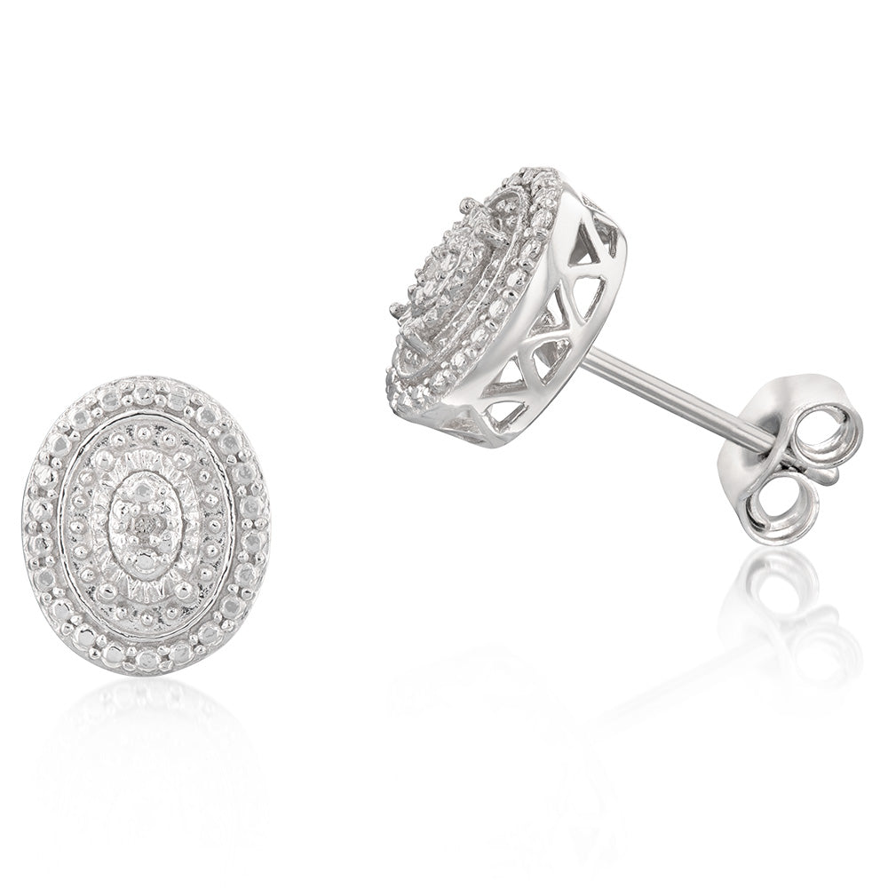 Sterling silver deals diamond earrings studs