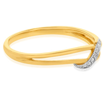 9ct Yellow Gold Diamond Ring