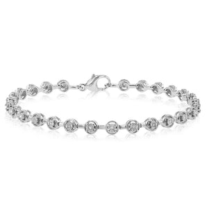 Diamond Modern Tennis Bracelet set in Sterling Silver