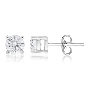 18ct White Gold 3/4 Carat Diamond Stud Earings