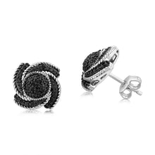 Load image into Gallery viewer, 1/4 Carat Black Diamond Stud Earrings in Sterling Silver