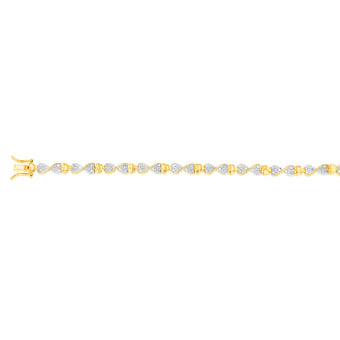 Gold Plated Silver 1/2 Carat Diamond Heart & Infinity Bracelet 18cm Length