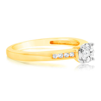 9ct Yellow Gold 1/5 Carat Diamond Ring