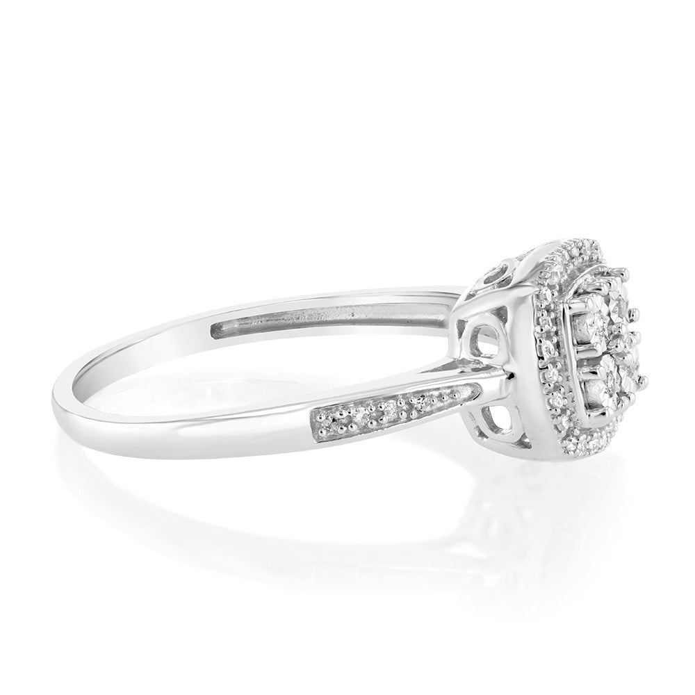 1/10 Carat Diamond Ring in Sterling Silver – Shiels Jewellers