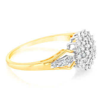 1/2 Carat Diamond Cluster Ring in 9ct Yellow Gold