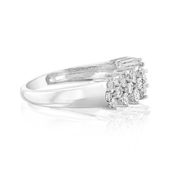 Sterling Silver Cluster Ring in 1/7 Carat Diamonds