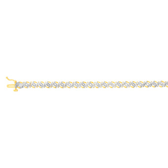 Gold Plated Sterling Silver 0.45 Carat 18cm Diamond Bracelet