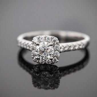 Flawless Cut Platinum Diamond Halo Ring