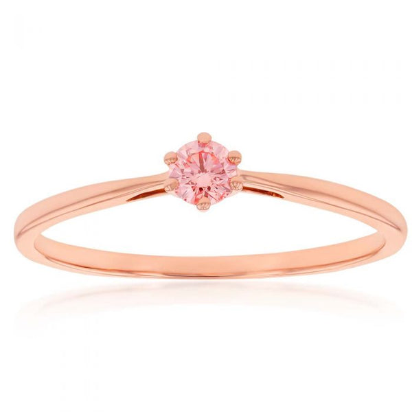 Luminesce Lab Grown 0.15 Carat Pink Diamond Ring set in 9ct