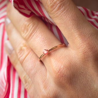 Luminesce Lab Grown 0.15 Carat Pink Diamond Ring set in 9ct Rose Gold 6 Claw Setting