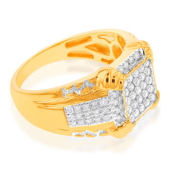 Luminesce Lab Grown 1 Carat Diamond Gents Ring in 9ct Yellow Gold