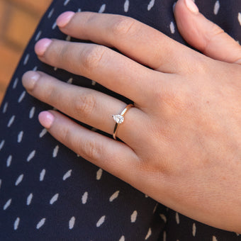 Luminesce Lab Grown Pear Diamond Ring in 9ct Yellow Gold