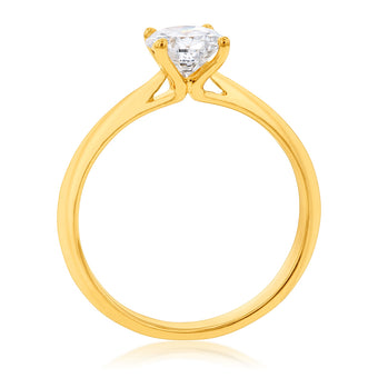 Luminesce Lab Grown 1 Carat Solitaire 4 Claw Engagement Ring in 14ct Yellow Gold