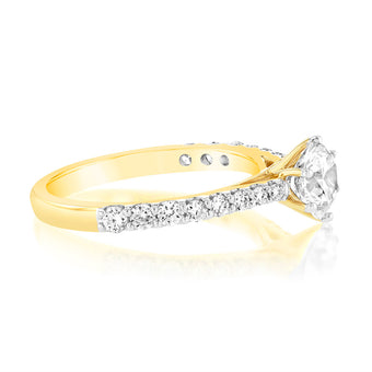 Luminesce Lab Grown 18ct Yellow Gold 1 Carat Diamond Solitaire Fancy Ring