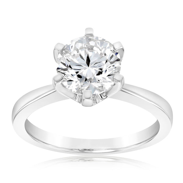 Luminesce Lab Grown Certified 2 Carat Solitaire Engagement Ring in 18c ...