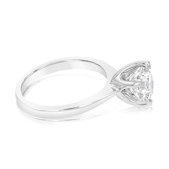 Luminesce Lab Grown Certified 2 Carat Solitaire Engagement Ring in 18ct White Gold