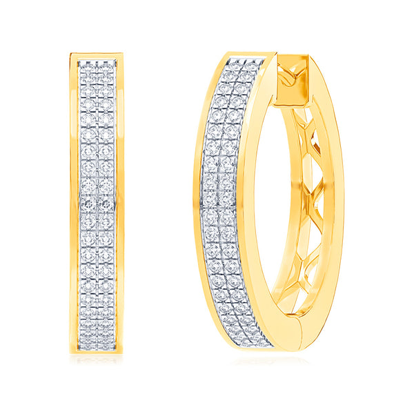 Luminesce Lab Grown 1 5 Carat Diamond Hoop Earrings in 9ct Yellow