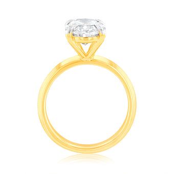 Luminesce Lab Grown Certified 3 Carat Diamond Oval Solitaire Engagement Ring in 18ct Yellow Gold