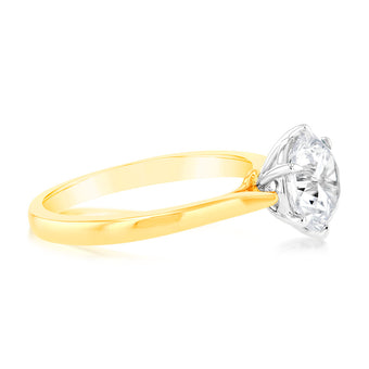 Luminesce Lab Grown 2 Carat Certified Diamond Solitaire Engagement Ring in 18ct Yellow Gold