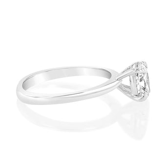 Luminesce Lab Grown 1 Carat Certified Oval Engagement Ring in 18ct White Gold