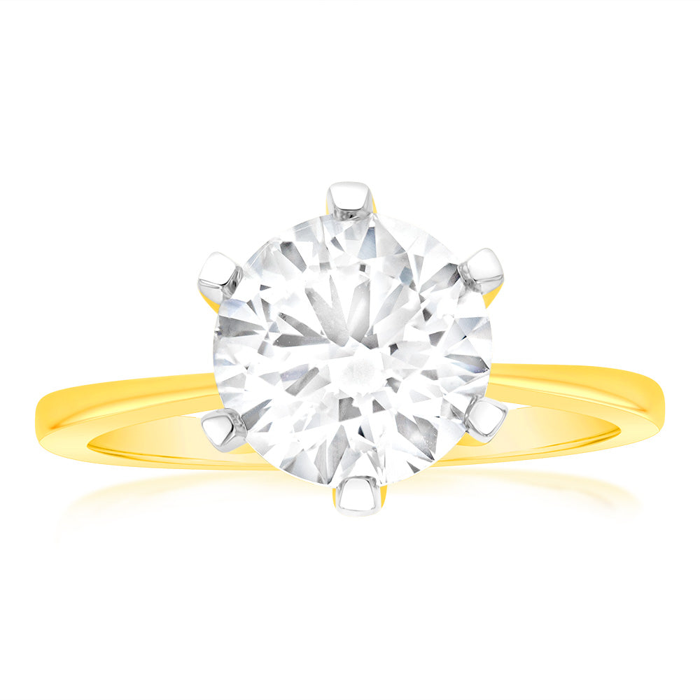 Luminesce Lab Grown 3 Carat Certified Engagement Ring in 18ct Yellow Gold