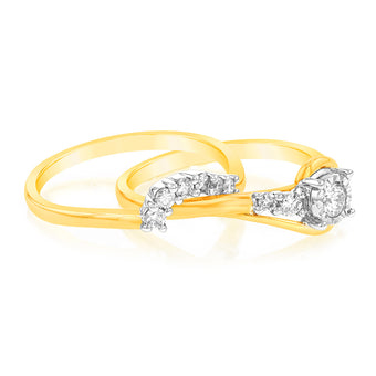 Luminesce Lab Grown 0.35 Carat Diamond Bridal Set in 9ct Yellow Gold