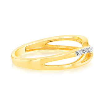 9ct Yellow Gold Luminesce Lab Grown Ring with 7 Diamonds