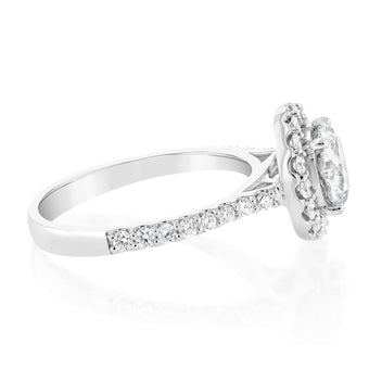 Certified Luminesce Lab Grown 2 Carat Solitaire Fancy Diamond Ring in 18ct White Gold