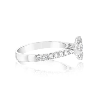 Luminesce Lab Grown 18ct White Gold 1 Carat Solitaire Fancy Diamond Ring