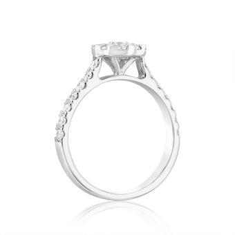 Luminesce Lab Grown 18ct White Gold 1 Carat Solitaire Fancy Diamond Ring