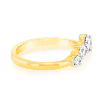 Luminesce Lab Grown 1/2 Carat Eternity Curve Diamond Ring in 18ct Yellow Gold