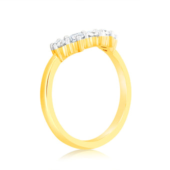 Luminesce Lab Grown 1/2 Carat Eternity Curve Diamond Ring in 18ct Yellow Gold