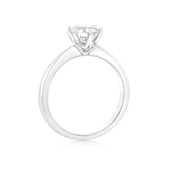 Luminesce Lab Grown 1 Carat Brillian Cut Diamond Solitaire Ring in Sterling Silver