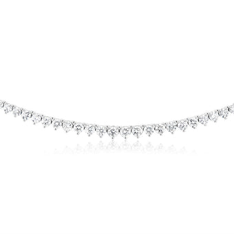 Luminesce Lab Grown 10ct White Gold Tennis Necklace in 5 Carat Diamond