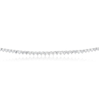 Luminesce Lab Grown 10ct White Gold Tennis Necklace in 5 Carat Diamond