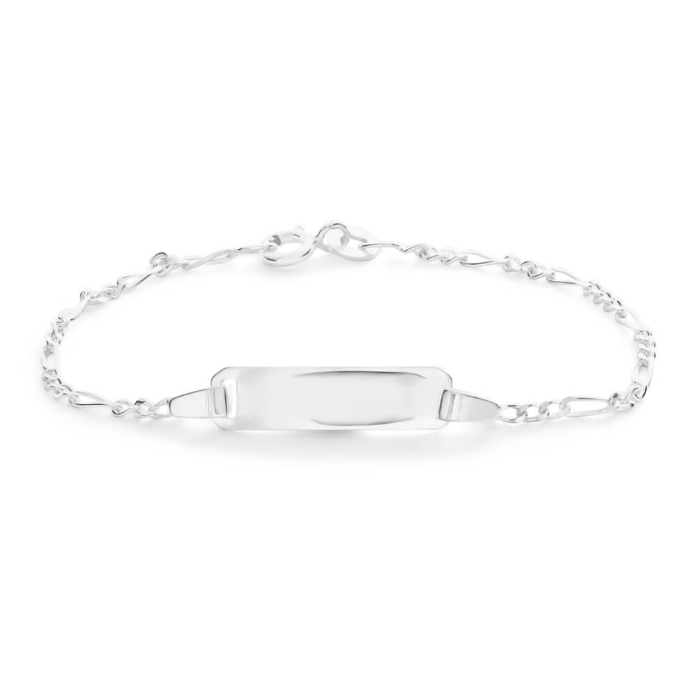 Sterling Silver 14cm Figaro 1:3 ID Bracelet – Shiels Jewellers