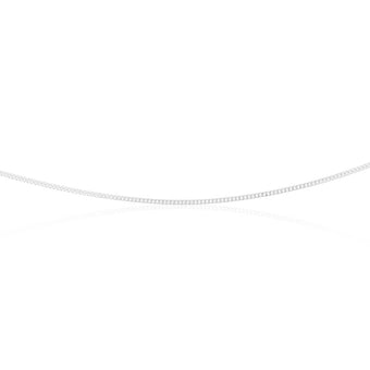 Sterling Silver Curb Dicut 40cm Chain