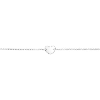 Sterling Silver Heart Disc Adjustable Friendship Bracelet