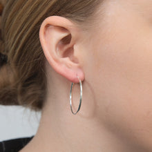 Load image into Gallery viewer, Sterling Silver Plain 30mm Hoop Earring