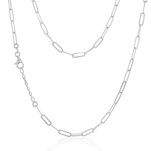 Sterling Silver Paper Clip 42+3cm Chain