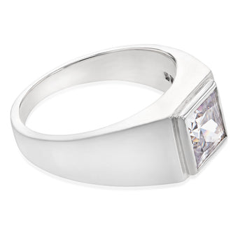 Sterling Silver Cubic Zirconia In Square Ring