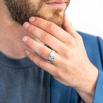 Sterling Silver Cubic Zirconia In Square Ring