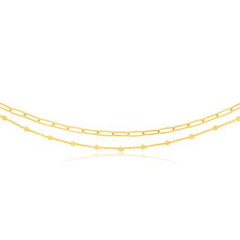 Sterling Silver Gold Plated Fancy 32/36+3cm Chain