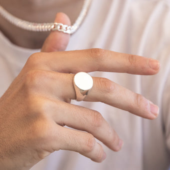 Sterling Silver Plain Round Gents Ring