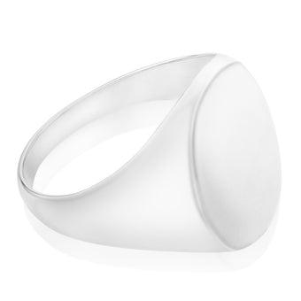 Sterling Silver Plain Oval Gents Ring