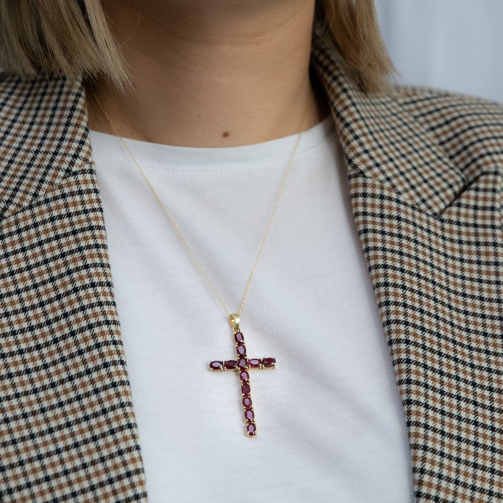 Ruby cross online pendant