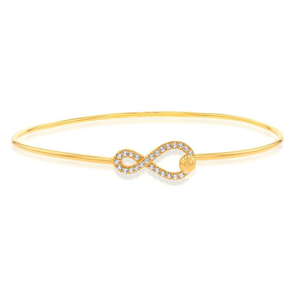 Gold Infinity Hook Bangle Bracelet