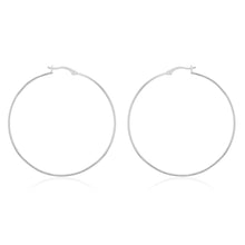 Load image into Gallery viewer, Sterling Silver Plain 50mm Hoop Earrings