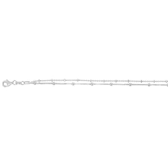 Sterling Silver Fancy Twin Chain 29cm Anklet