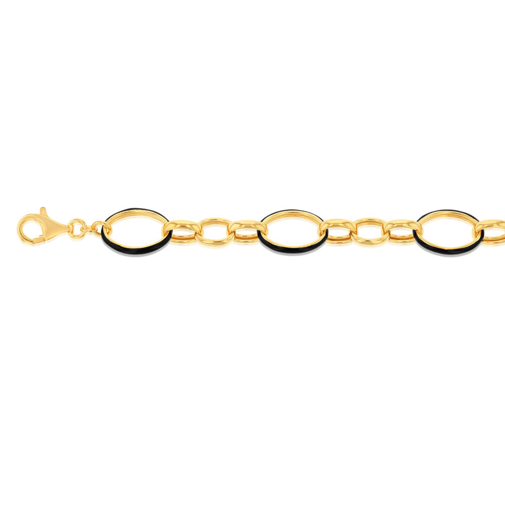 Sterling Silver Gold Plated Four Leaf Clover 19cm Bracelet – Shiels  Jewellers